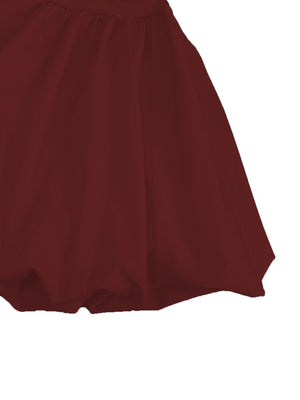 Simple Solid Color Short Dress With Pleats And Multi-layered Ruffles