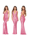 Sleeveless Backless Sequin Halter Neck Mermaid Maxi Dress