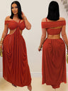 Gauze Sexy Bare Waist Parties Maxi Dresses