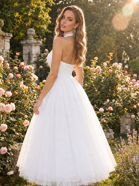 Halter Mesh Formal Dress Maxi Dresses