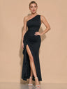 Sloping Shoulders Slit Grace Prom Parties Maxi Dresses