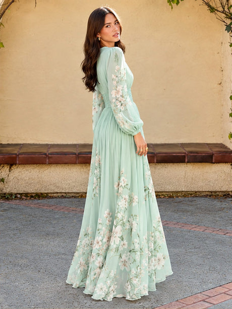 Vacation Formal Dress Printed Maxi Dresses