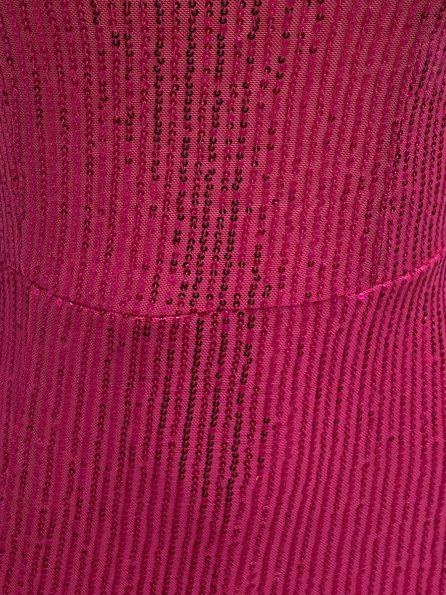 Slit Sequined Halter Neck Maxi Dresses