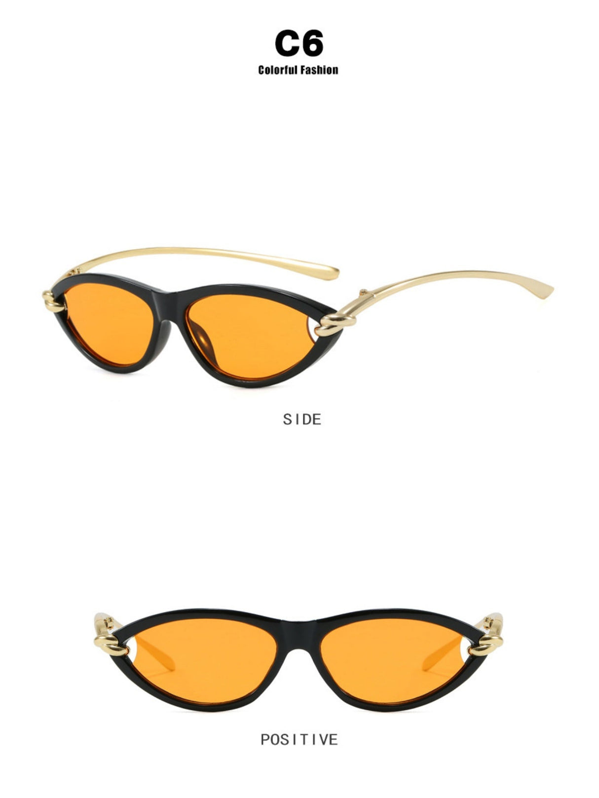 Cat-eye Knot Oval Sunglasses