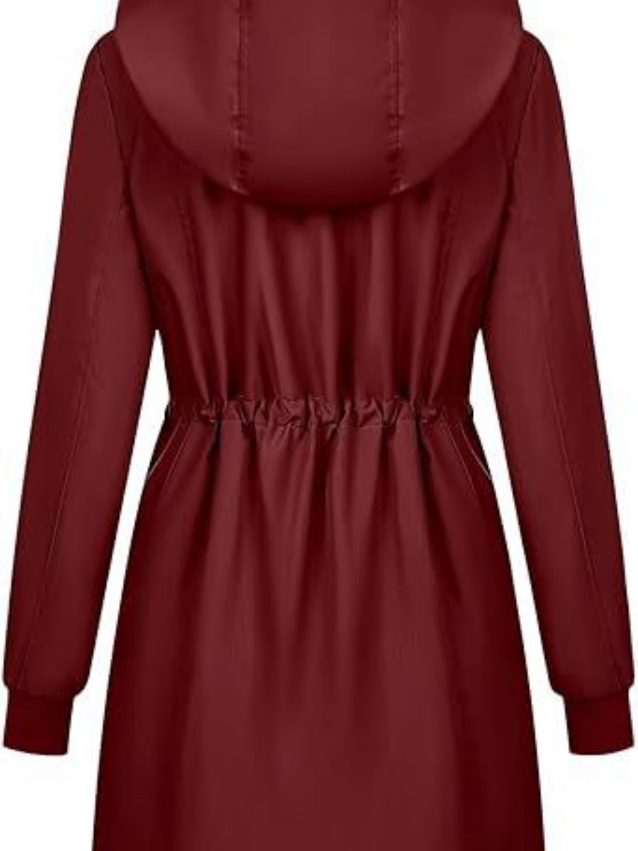 Mid-length Lightweight Raincoat Water Proof Mountain Climbing Outdoor Windproof Detachable Hood Trench Coats