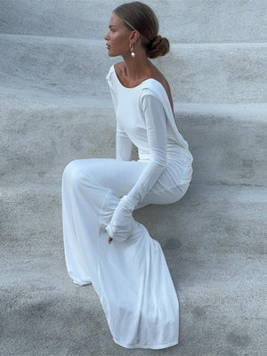 Sexy Backless Slim Fit Long Sleeve Dress