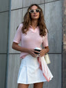 Hollow Crochet Lapel Short Sleeve Knitwear T-shirts