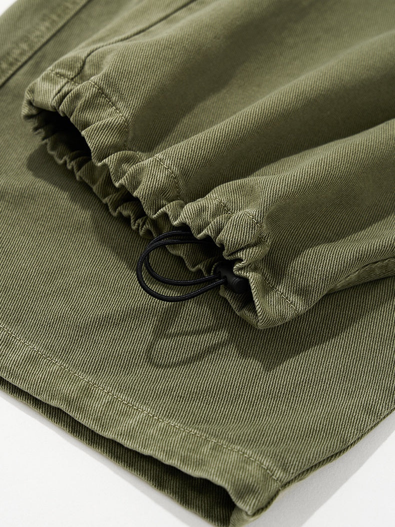 Liber Autumn Neutral wear Solid Color Cargo Trousers