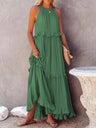 Camisoles Loose-fit Multi-story Irregular Solid Color Maxi Dresses