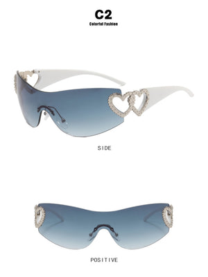 Heart-shaped Frameless Fashion Glasses