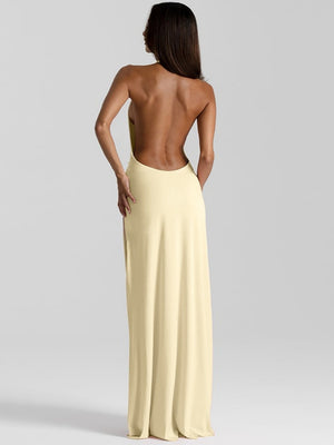 V-neck Halter Irregular Parties Maxi Dresses