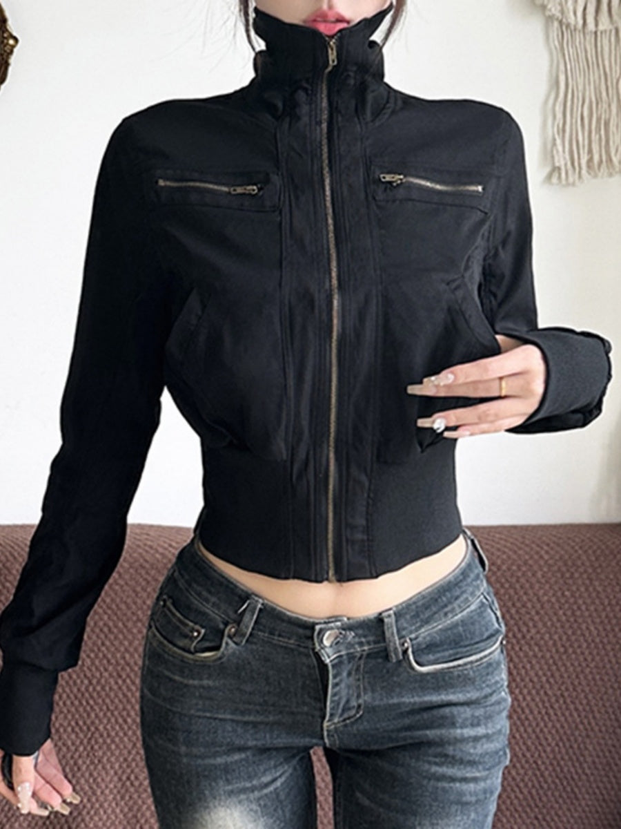 Liber Autumn Women's Pocket Zipper Jackets