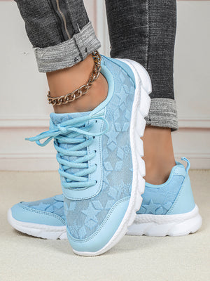 Floral Mesh Women's Casual Sneakers