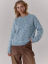 100% Wool Crew Neck Multicolored Long-sleeved Pullover Sweater