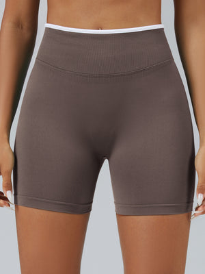 Color Matching Seamless High-waisted Hip Lift Exercise Yoga Shorts