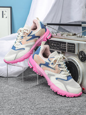 Color-blocked Platform Women's Casual Sneakers