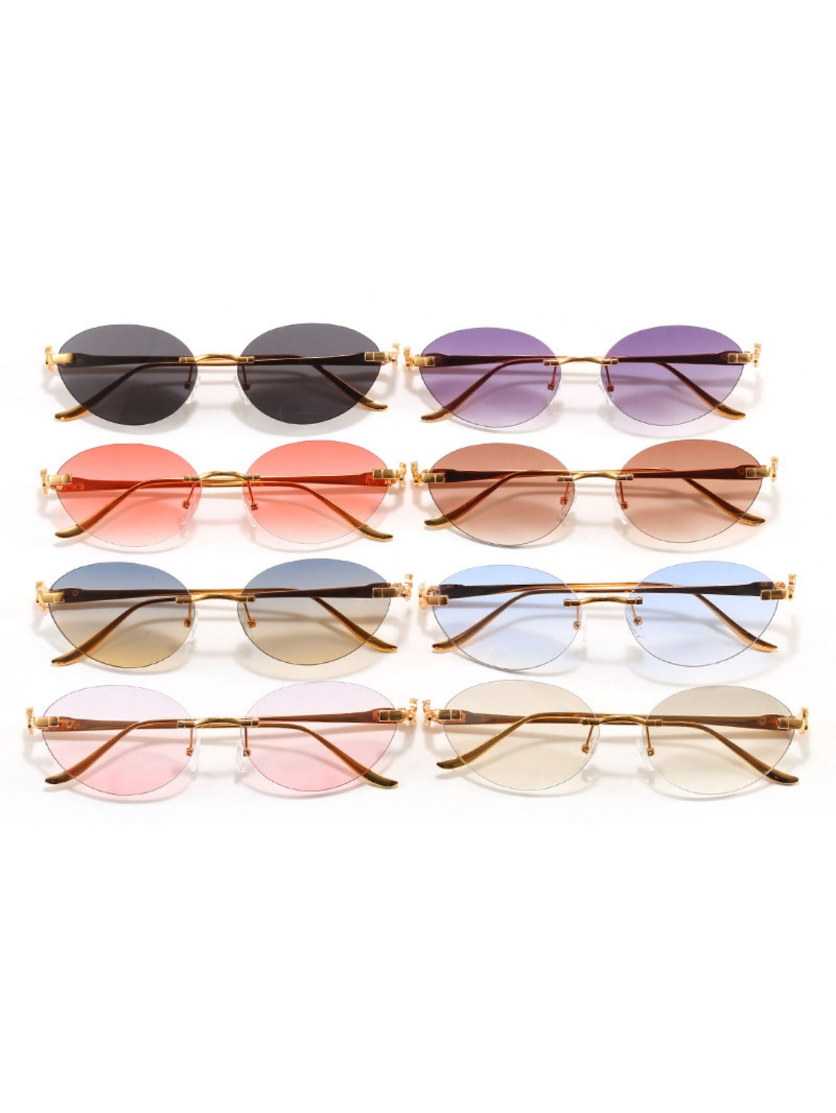 Frameless Oval Sunglasses