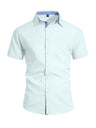 Cotton And Linen Color-blocked Shirts