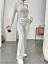 Mock Neck Slim Fit Knitted Two-Piece Set