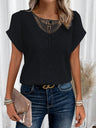 Trim Splicing Knitting Leisure T-shirts