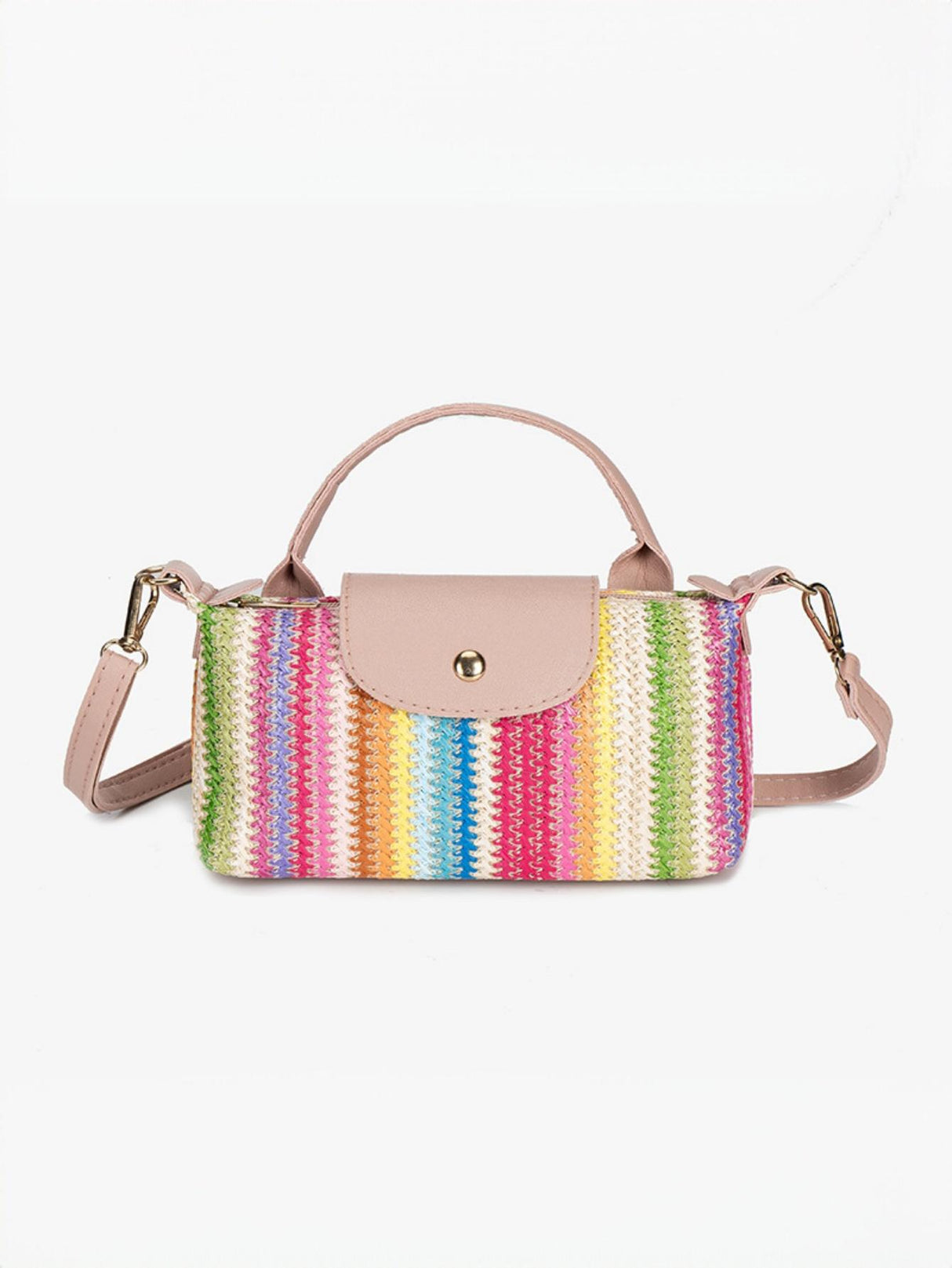 Vacation Patchwork Straw Crossbody Bag
