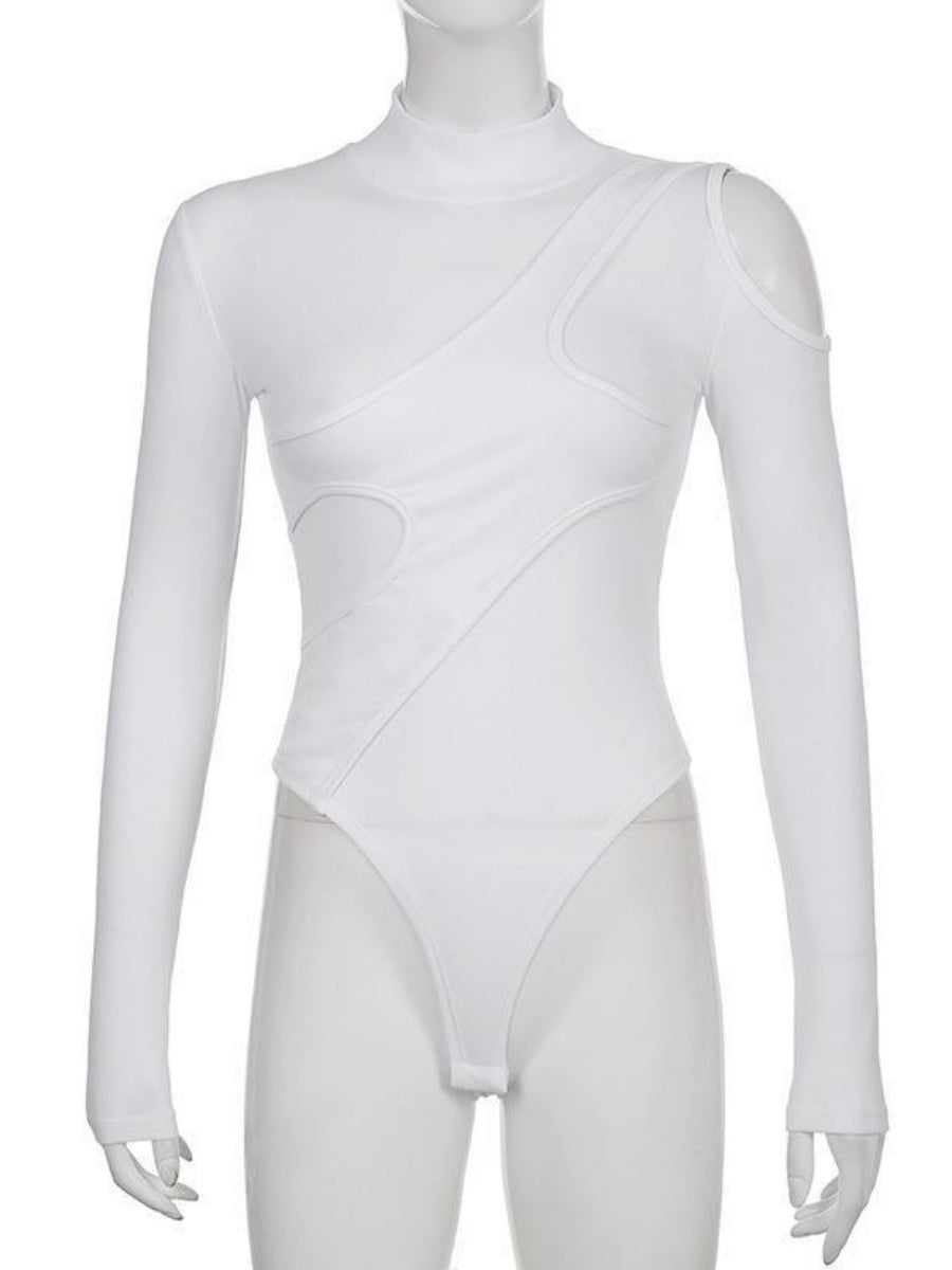 Liber Autumn Women's Splicing Solid Color Bodysuit
