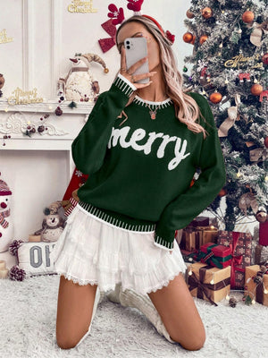 Christmas Letter Crew Neck Sweaters