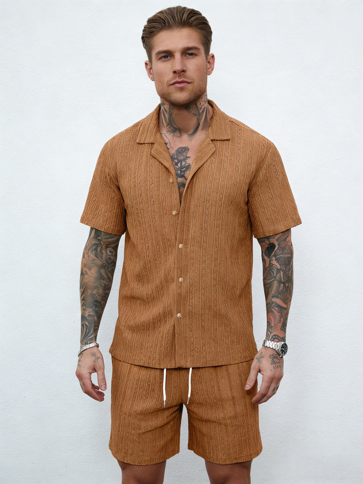 Hollow Out Breathable 2-piece Sets Set