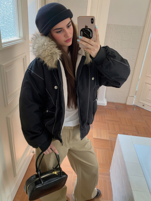 Jackets Fleece Lined With Fur Collar Hooded Loose Leisure Cotton Clothes