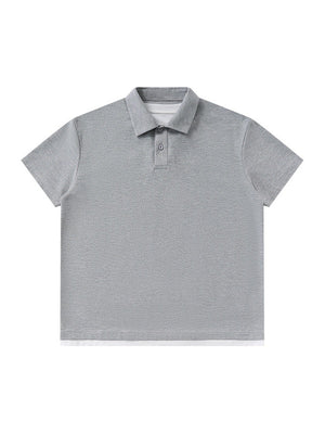 Layered-look Patchwork Business Polo Shirt
