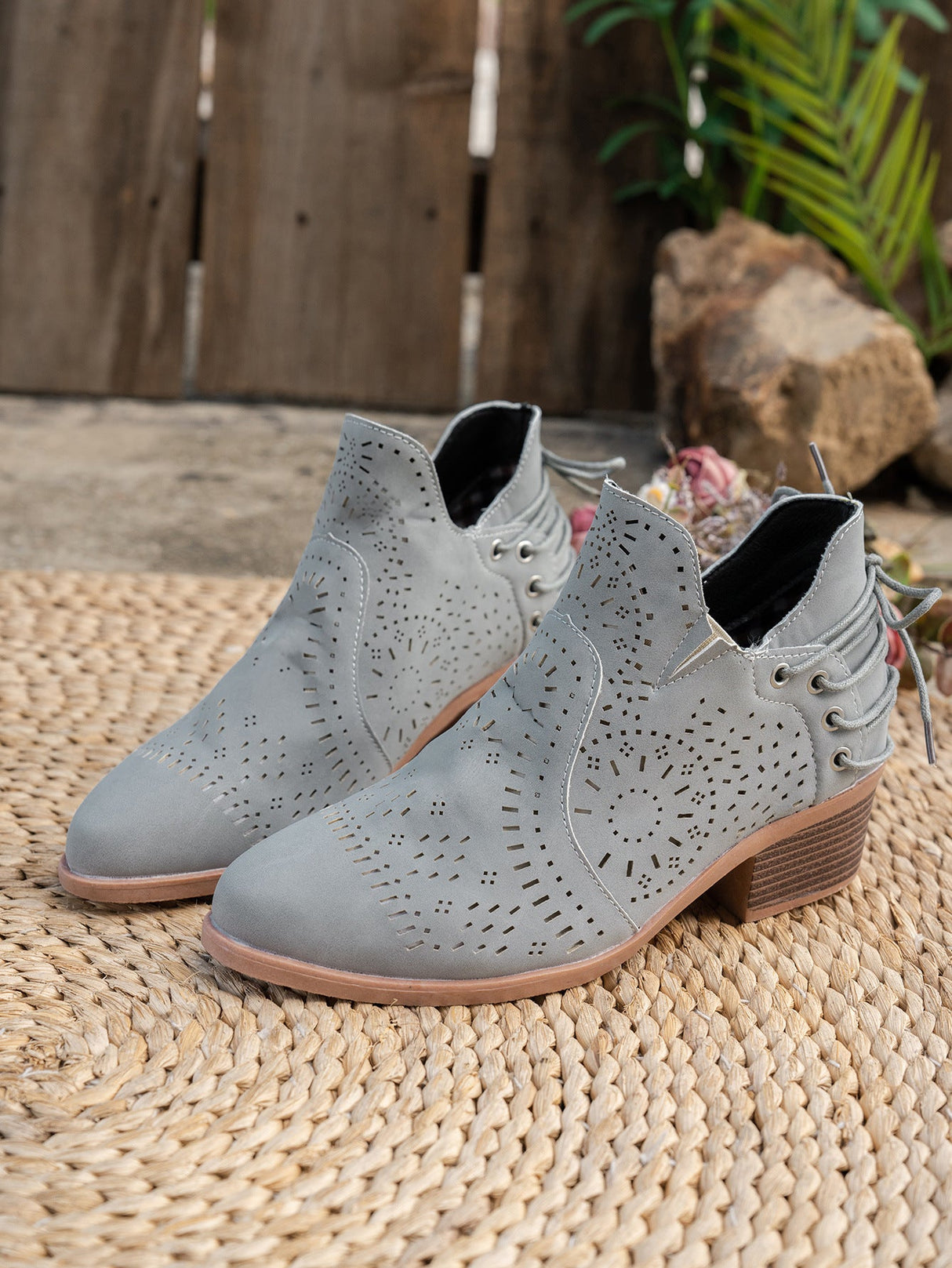 Hollowed-out Open-toe Women's Boots