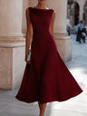 Sleeveless, Fitted Waist, Slimming, Full Skirt Midi Dress