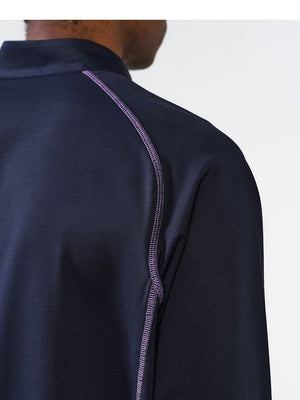 Liber Autumn Neutral wear Half zipper Solid Color T-shirts