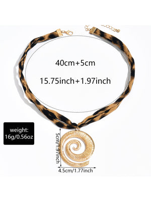 Leopard Print Seashell Starfish Necklace