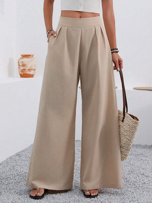 Pocket High Waist Wide Leg Pants