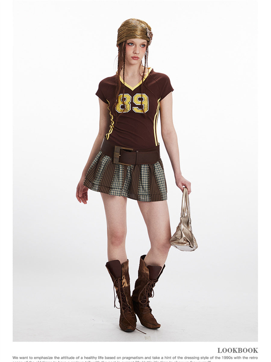 Liber Summer Women's Contrasting colors Letters/Numbers/Words T-shirts