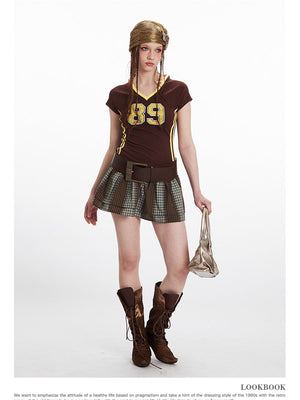 Liber Summer Women's Contrasting colors Letters/Numbers/Words T-shirts