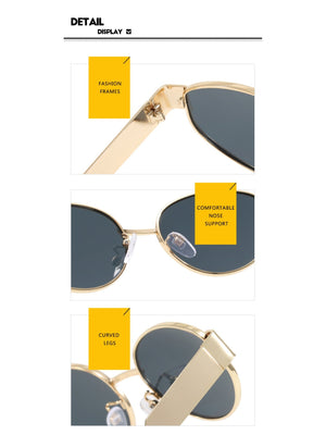 Metal Retro Oval Sunglasses