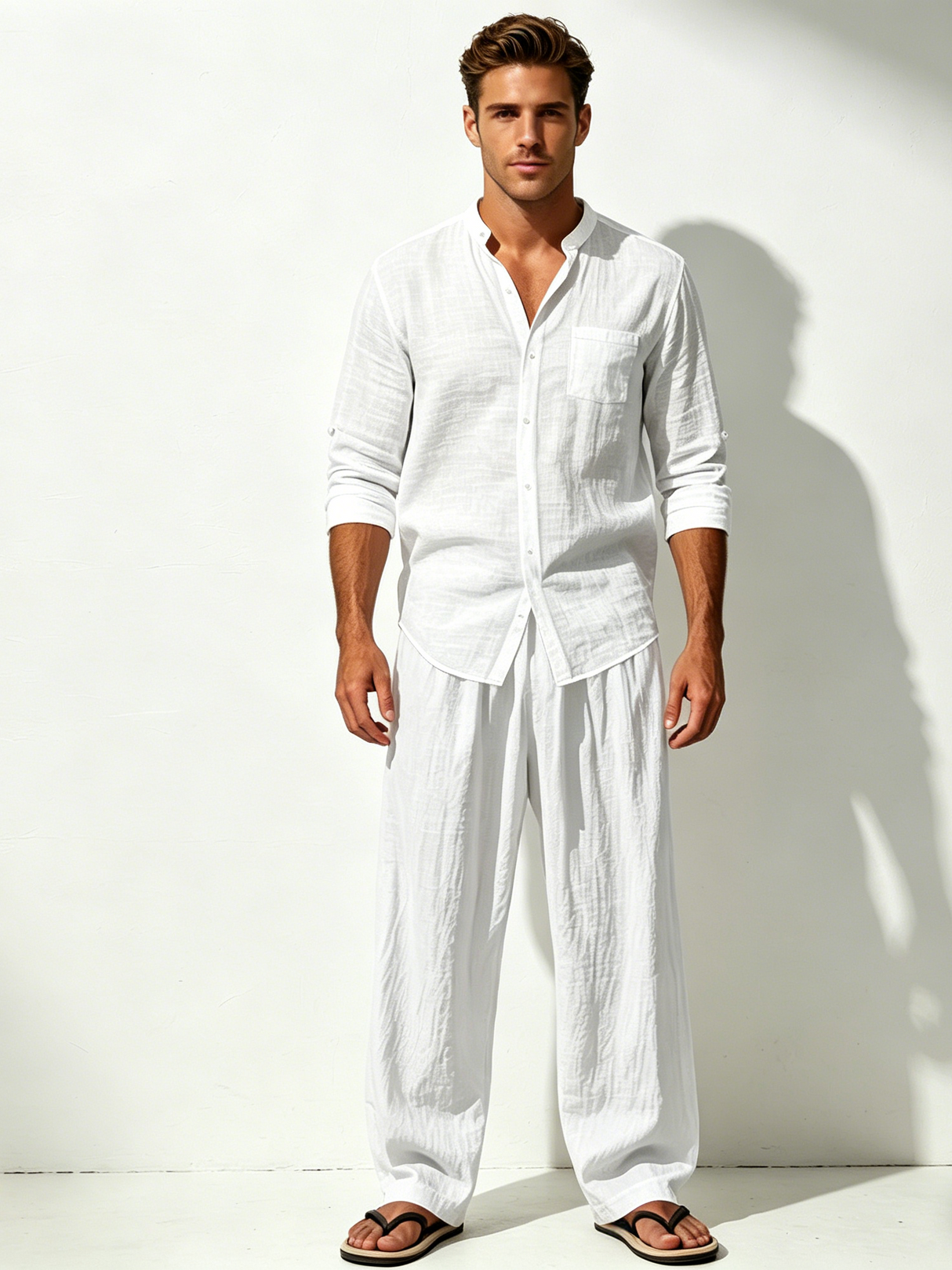 Flax Leisure Loose-fit Breathable Beach Set 2-piece Sets