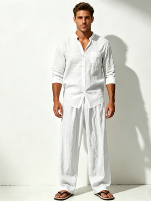 Flax Leisure Loose-fit Breathable Beach Set 2-piece Sets