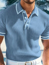 Color Matching Stripes Polo Shirt