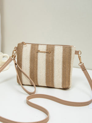 Resort Striped Straw Crossbody Bag