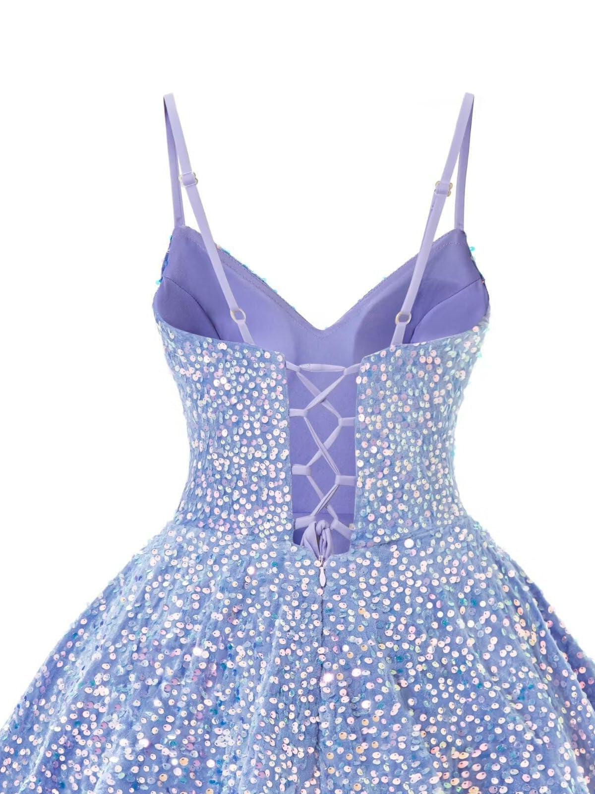 Deep V-neck Sequined Camisole Mini Dress