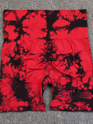 Seamless Tie-dye High-waisted, Tummy-flattening, And Butt-lifting Yoga Shorts