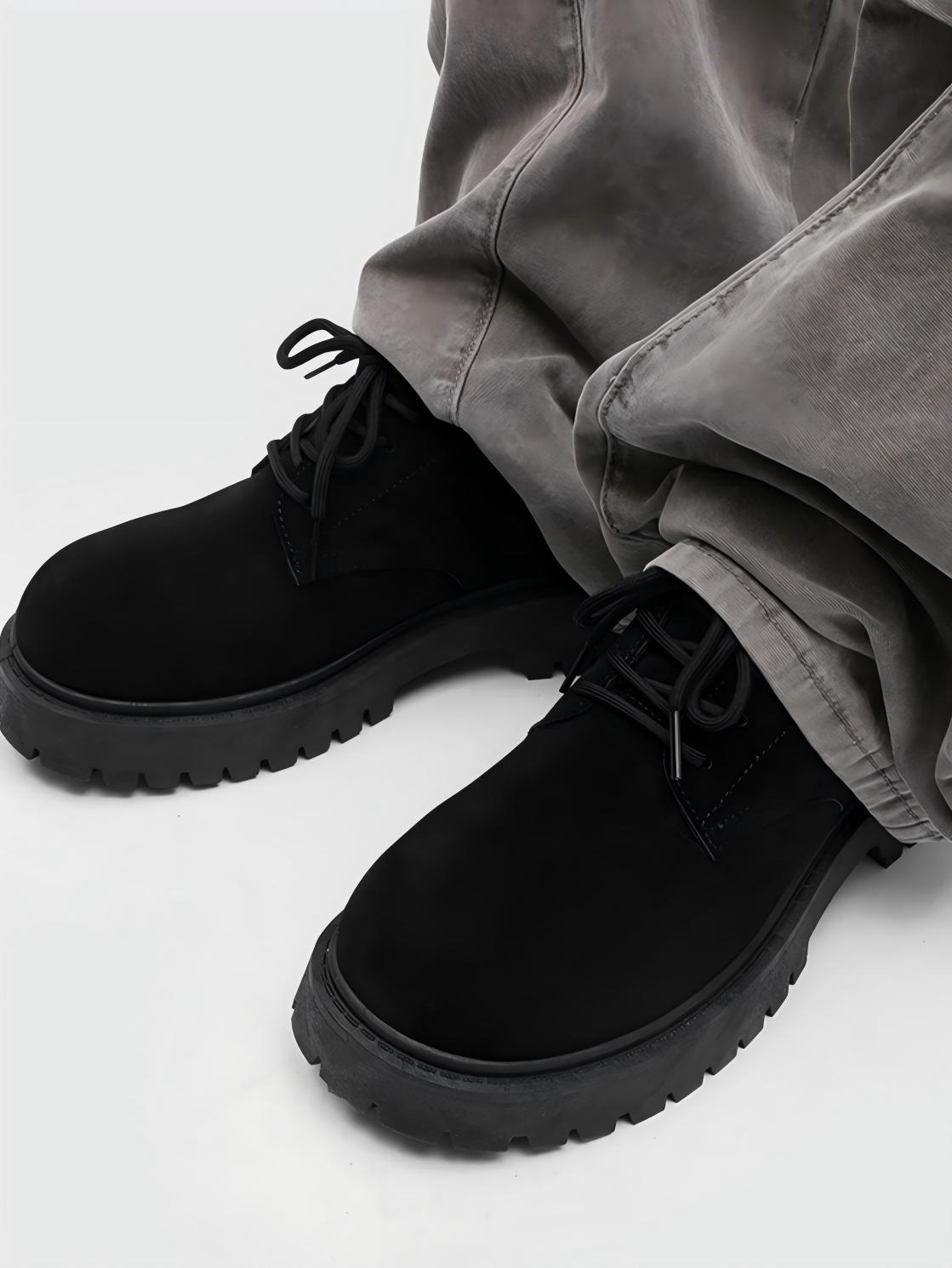 Chaussures de travail Derby à plateforme en daim