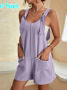Pocket Loose-fit Blended Strap Jumpsuits&Bodysuits