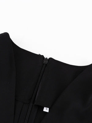 V-neck Flared Sleeves Waist Mini&Short Dresses