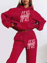 Printed Letter Leisure Hoodies Sweatpants 2-piece Sets