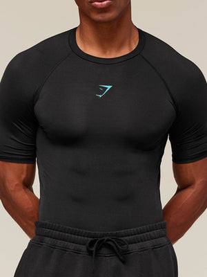 GYMSHARK Sports Fitness Running Printed Tight T-shirts