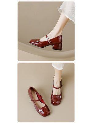 Liber Spring and Autumn Pearl Women's Mary Jane Shoes